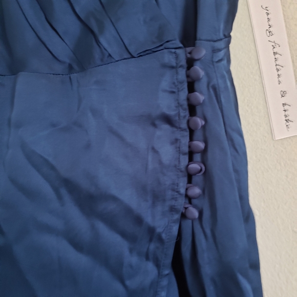 YOUNG FABULOUS & BROKE Dress Jameson Wrap Mini Dress in Jewel Blue Sky NWT - Picture 11 of 16